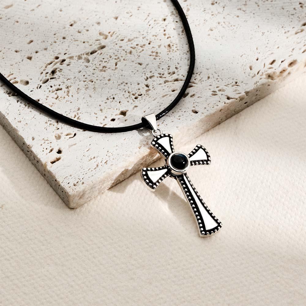 Custom Projection Necklace vintage cross Men Gift - soufeelmy