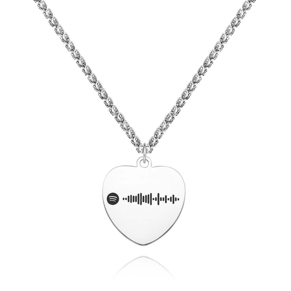 Custom Spotify Code Necklace Tennis Chain Engraved Necklace Gifts For Couple's - soufeelmy