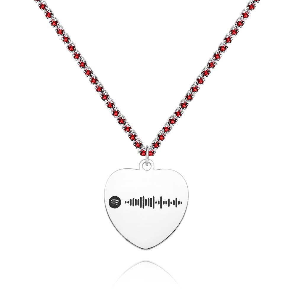 Custom Spotify Code Necklace Tennis Chain Engraved Necklace Gifts For Couple's - soufeelmy