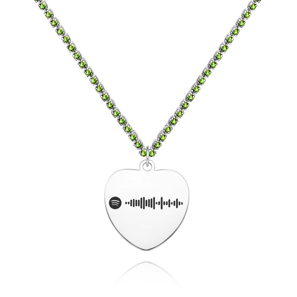 Custom Spotify Code Necklace Tennis Chain Engraved Necklace Gifts For Couple's - soufeelmy