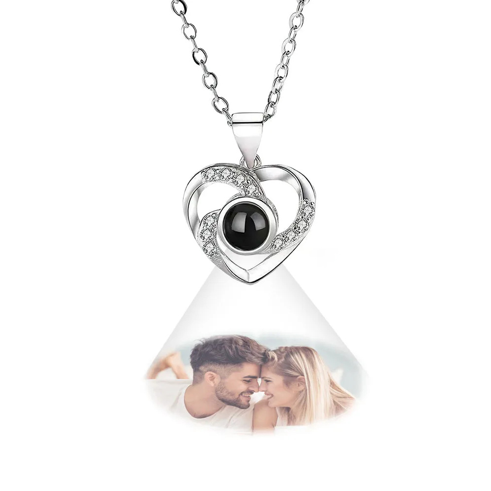 Custom Projection Necklace Elegant Heart Photo Necklace Gift for Mom Best Mother's Day Gift - soufeelmy