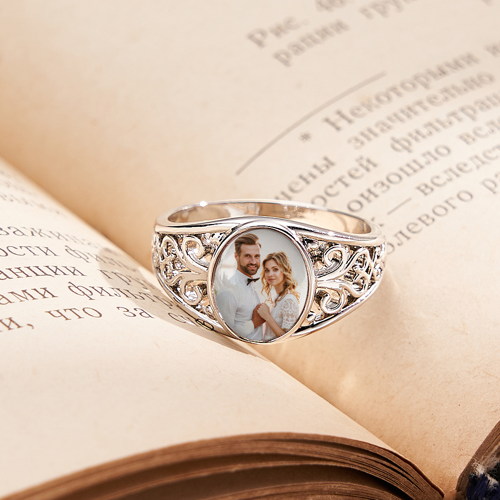 Custom Cutout Photo Rings Personalized Photo Jewelry Valentine's Day Gifts for Couple - soufeelmy