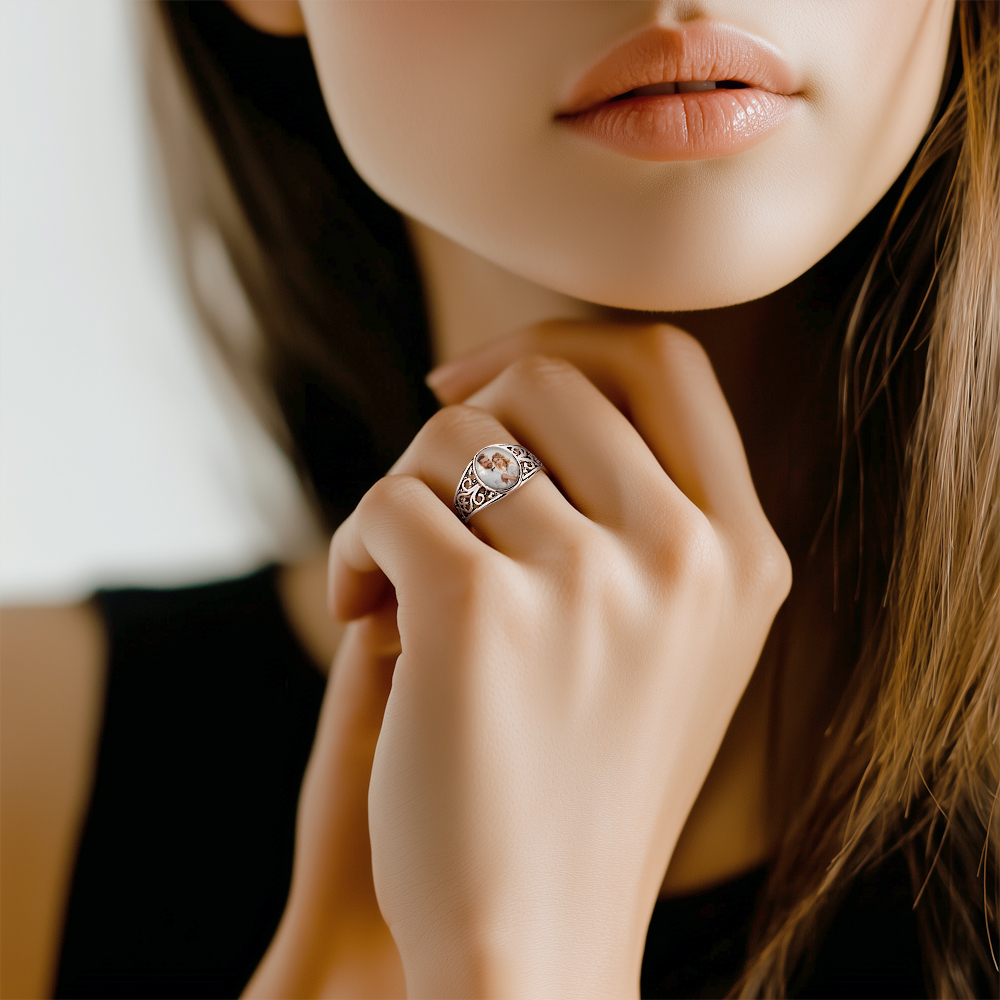 Custom Cutout Photo Rings Personalized Photo Jewelry Valentine's Day Gifts for Couple - soufeelmy