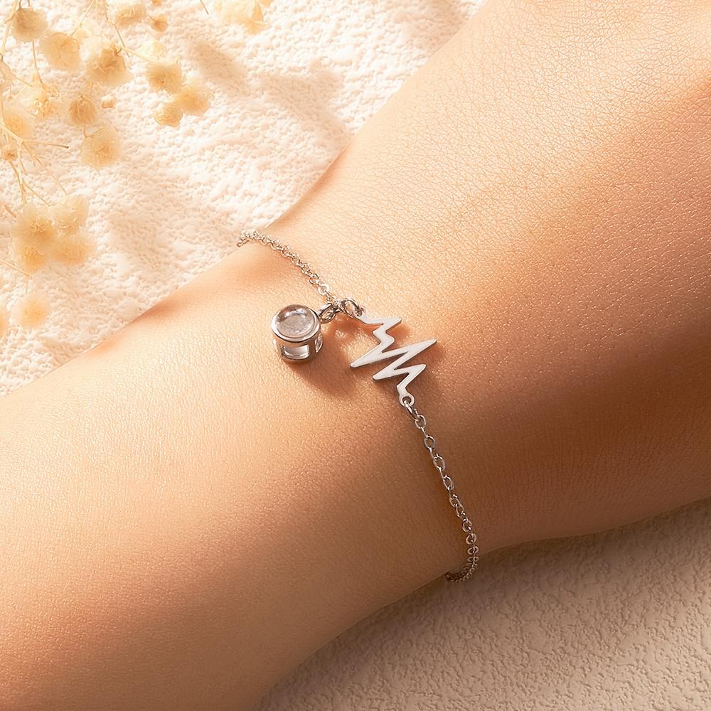 Custom Projection Bracelet Love Electrocardiogram Gift for Her - soufeelmy