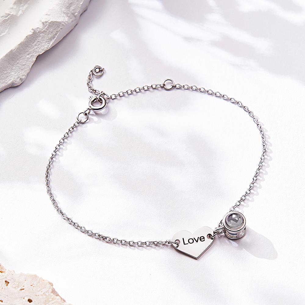 Custom Projection Bracelet Heart Shaped Anniversary Gift - soufeelmy