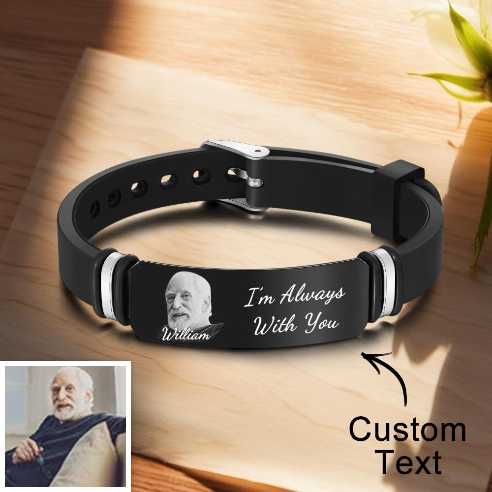 Custom Photo Memorial Bracelet Engraved Men's Bracelet Commemorate Photo Memory Gifts - soufeelmy
