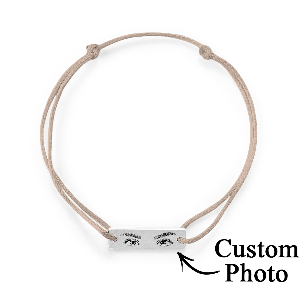 Custom Engraved Bracelet With Eyes Photo Eyes of Love Bracelet - soufeelmy
