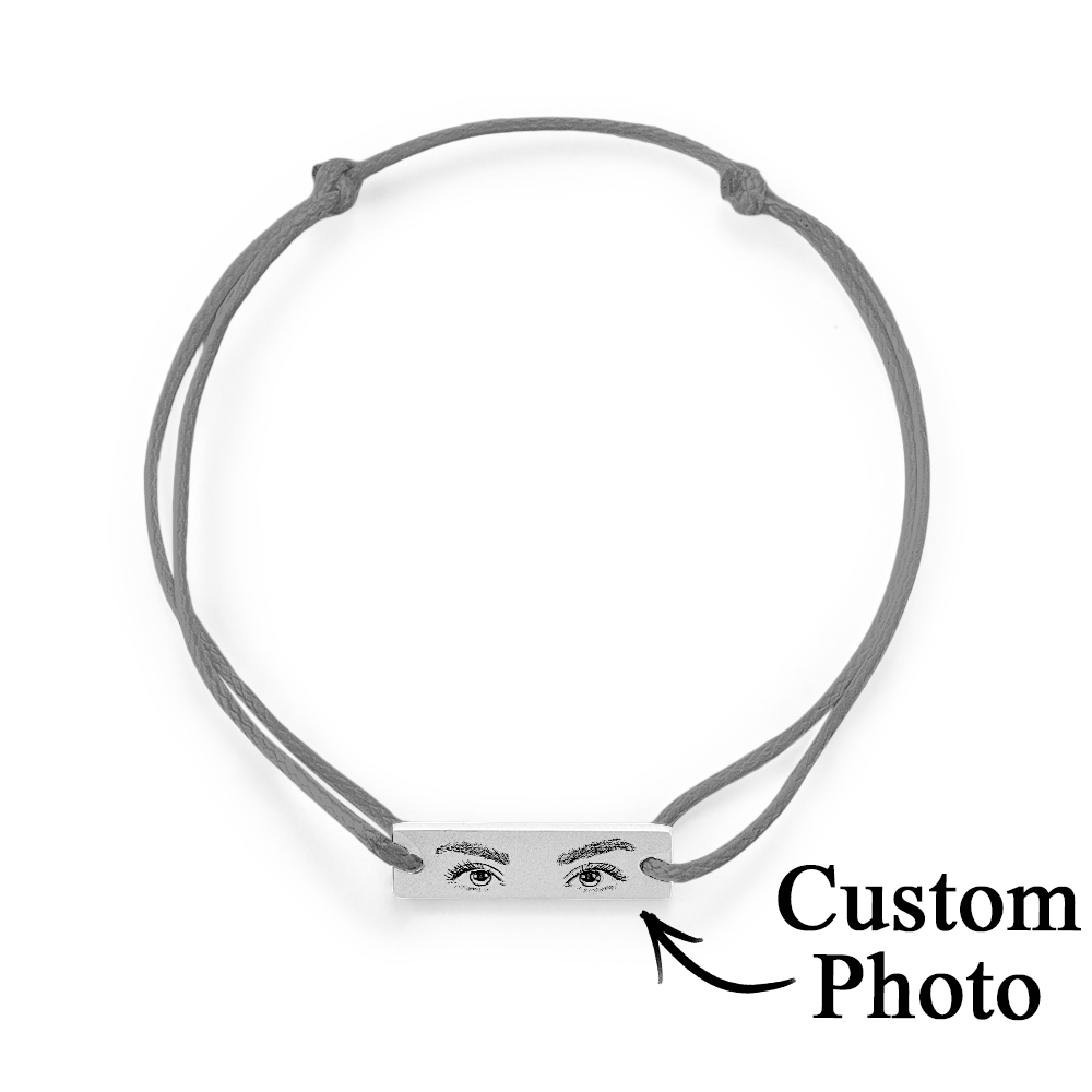 Custom Engraved Bracelet With Eyes Photo Eyes of Love Bracelet - soufeelmy