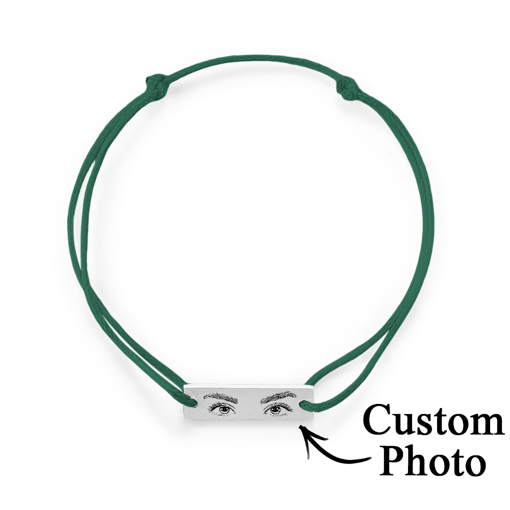 Custom Engraved Bracelet With Eyes Photo Eyes of Love Bracelet - soufeelmy
