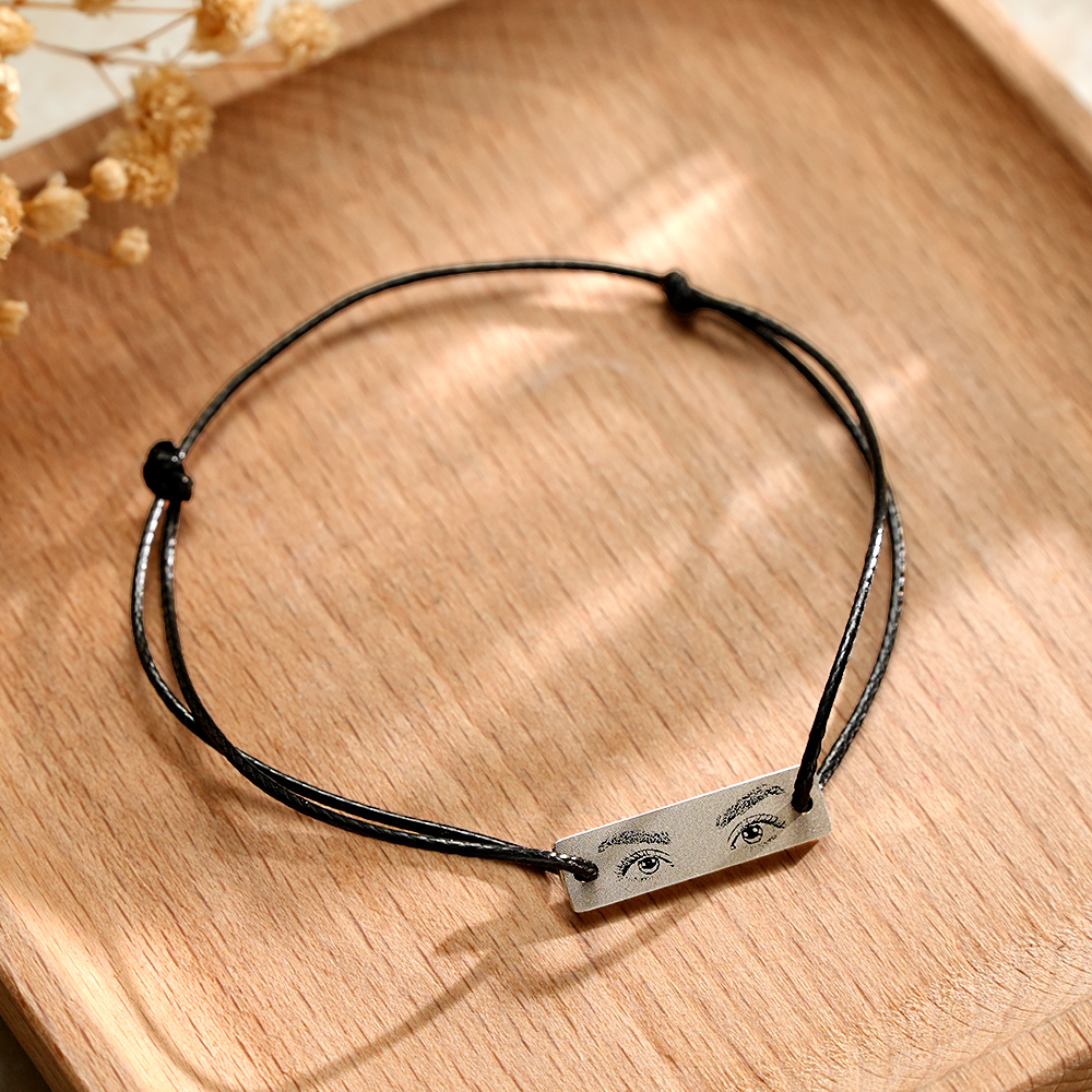 Custom Engraved Bracelet With Eyes Photo Eyes of Love Bracelet - soufeelmy