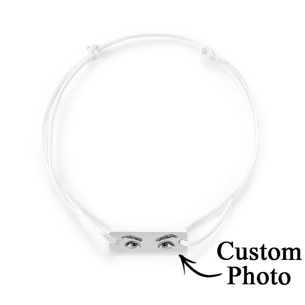 Custom Engraved Bracelet With Eyes Photo Eyes of Love Bracelet - soufeelmy