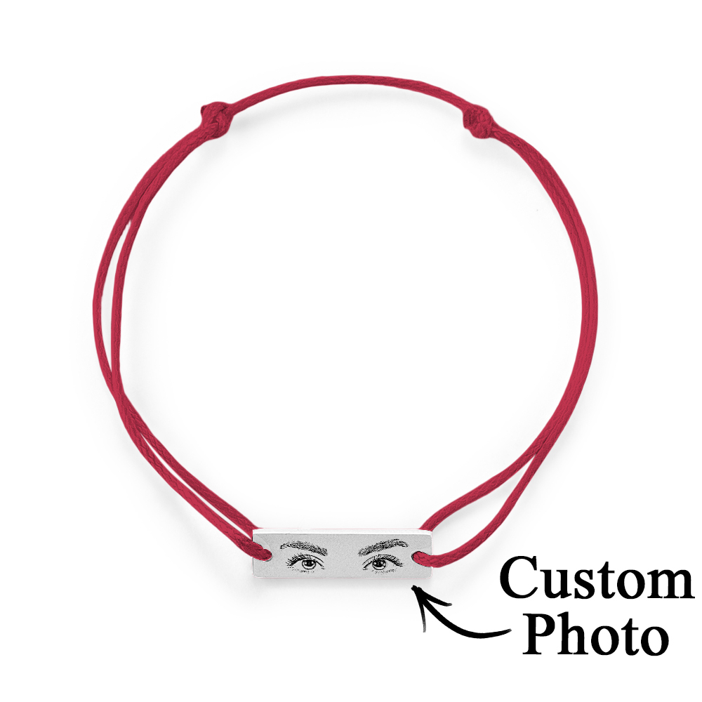 Custom Engraved Bracelet With Eyes Photo Eyes of Love Bracelet - soufeelmy