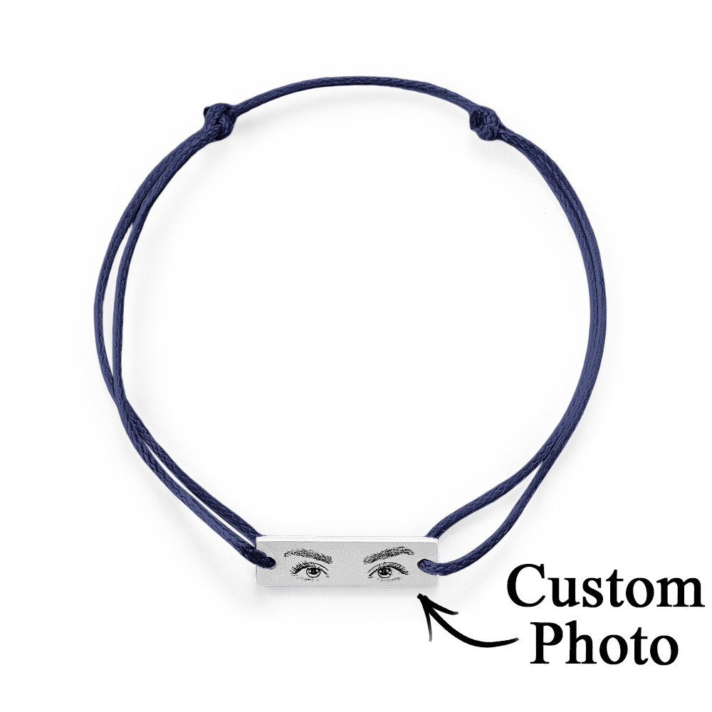 Custom Engraved Bracelet With Eyes Photo Eyes of Love Bracelet - soufeelmy
