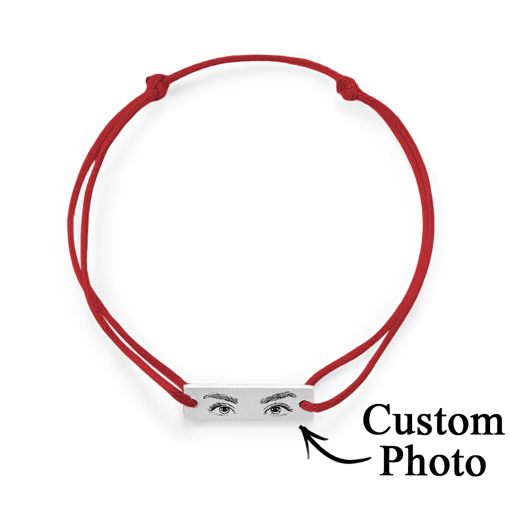 Custom Engraved Bracelet With Eyes Photo Eyes of Love Bracelet - soufeelmy