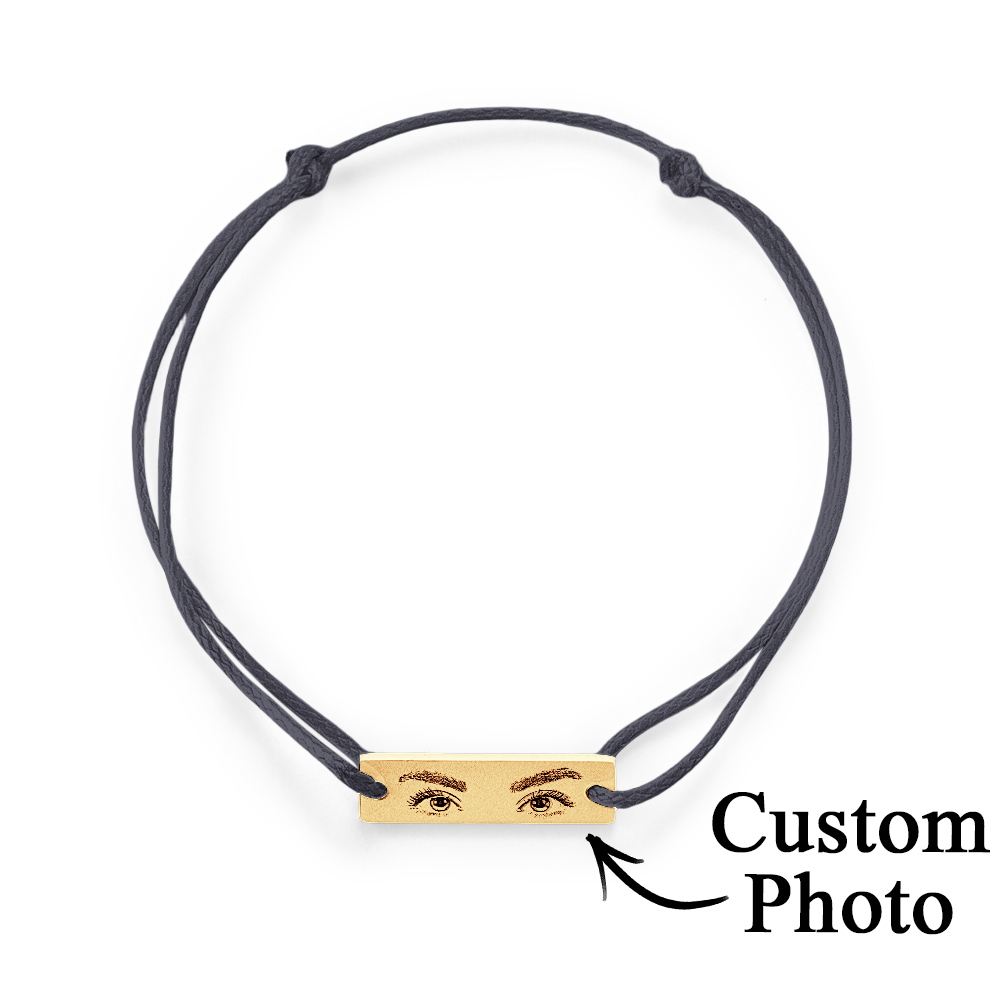 Custom Engraved Bracelet With Eyes Photo Eyes of Love Bracelet - soufeelmy