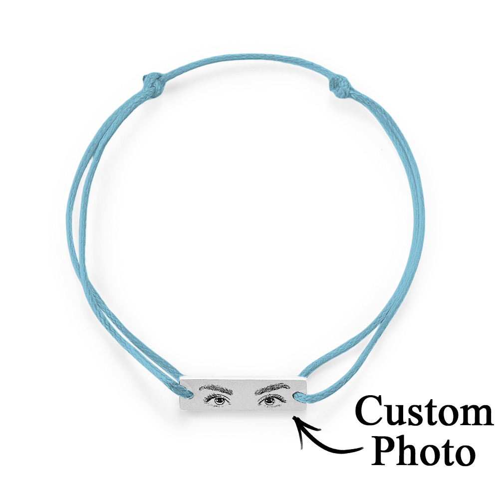 Custom Engraved Bracelet With Eyes Photo Eyes of Love Bracelet - soufeelmy