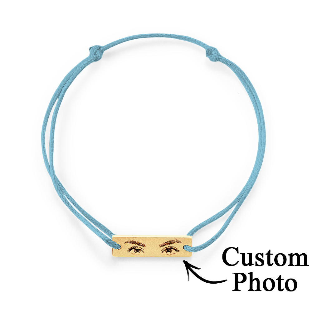 Custom Engraved Bracelet With Eyes Photo Eyes of Love Bracelet - soufeelmy