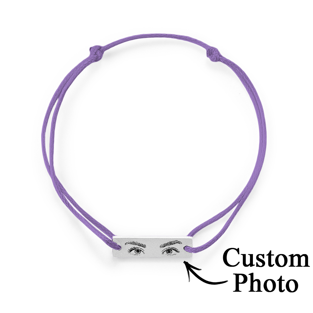 Custom Engraved Bracelet With Eyes Photo Eyes of Love Bracelet - soufeelmy