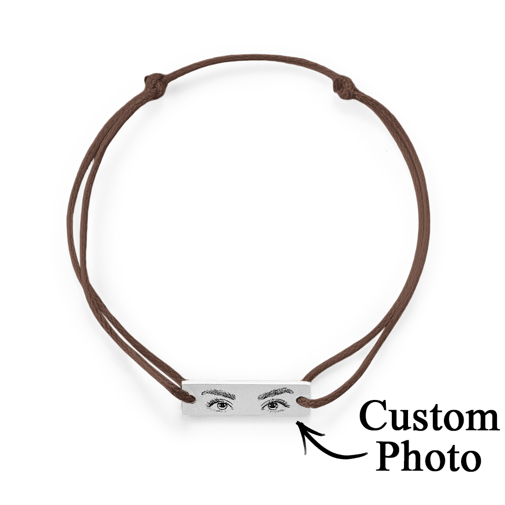 Custom Engraved Bracelet With Eyes Photo Eyes of Love Bracelet - soufeelmy