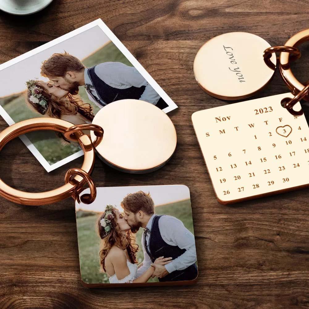 Personalized Custom Photo Engraved Calendar Keyring