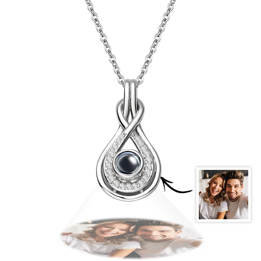 Personalized Picture Projection Necklace with Drop Shaped Classic Gift for Elegant Her - soufeelmy