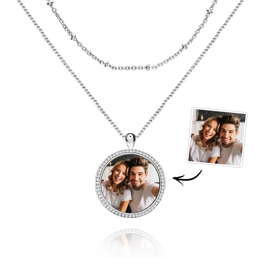 Layered Custom Necklace Photo Necklace Anniversary Gifts - soufeelmy