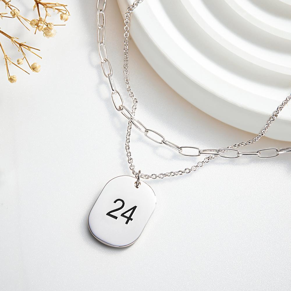 Layered Custom Necklace Engraved Necklace Anniversary Gifts - soufeelmy