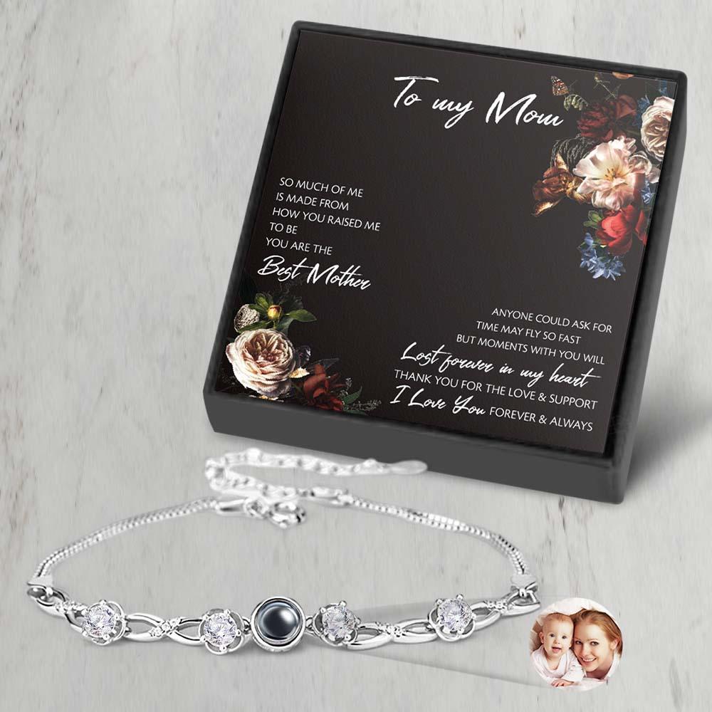 Personalized Photo Projection Bracelet with Diamonds Beautiful Gift for Mom Best Mother's Day Gift - soufeelmy