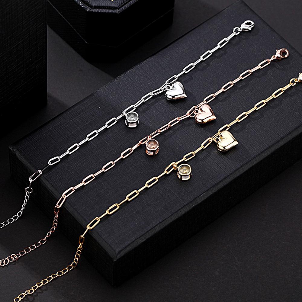 Personalized Photo Projection Bracelet with Heart Creative Gift - soufeelmy