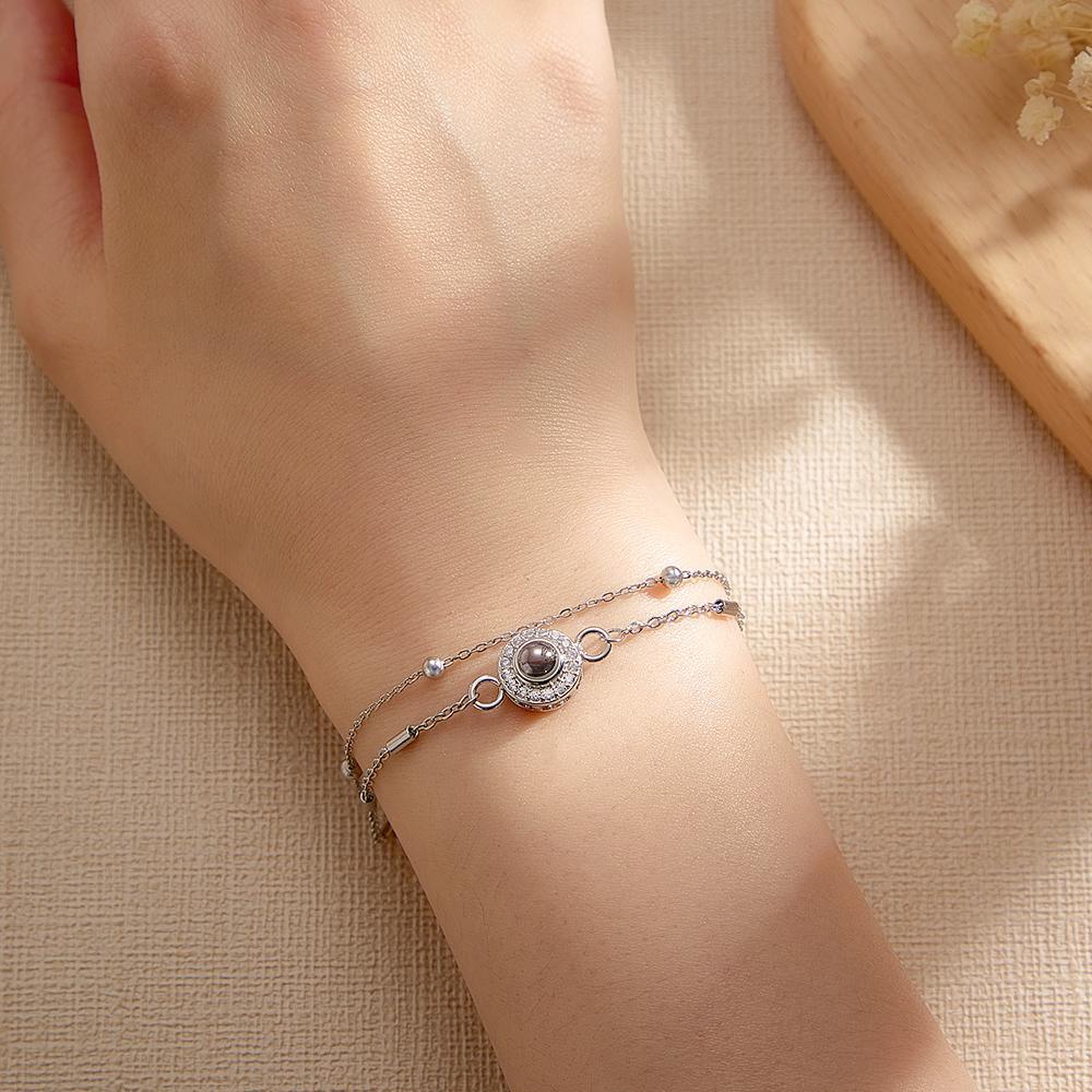 Custom Projection Bracelet Double Layer Diamond Grace Gift - soufeelmy