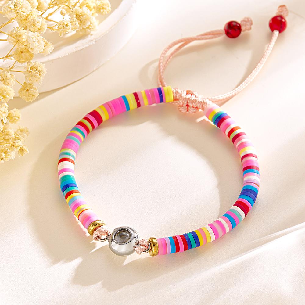 Custom Photo Projection Bracelet Pink Tender Gift for Her - soufeelmy