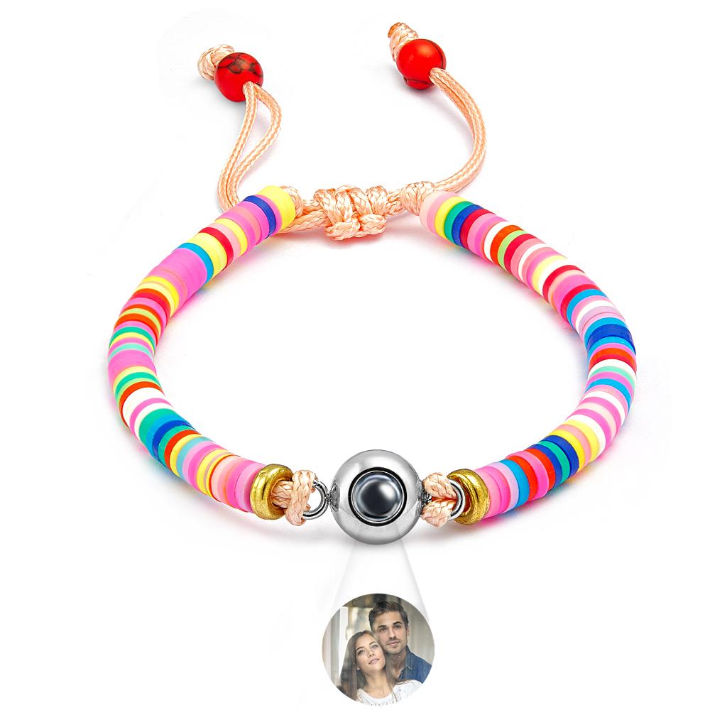 Custom Photo Projection Bracelet Pink Tender Gift for Her - soufeelmy