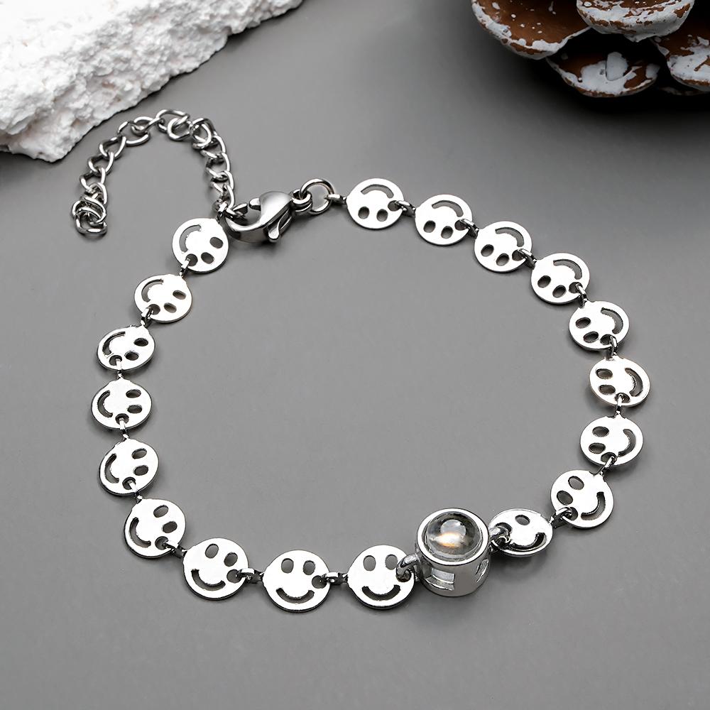 Custom Projection Bracelet Smiley Chain Love Gift for Couple - soufeelmy
