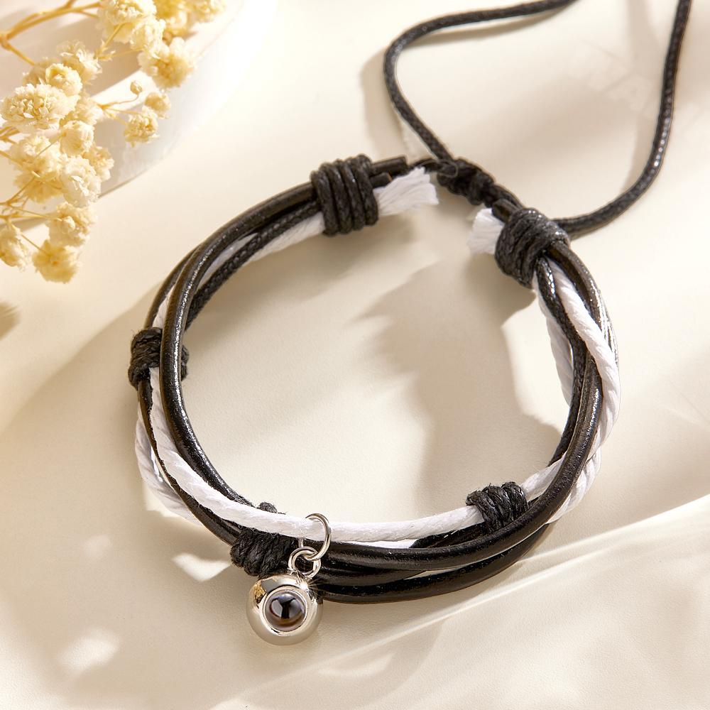 Custom Projection Bracelet Cord Braiding Gift for Him - soufeelmy