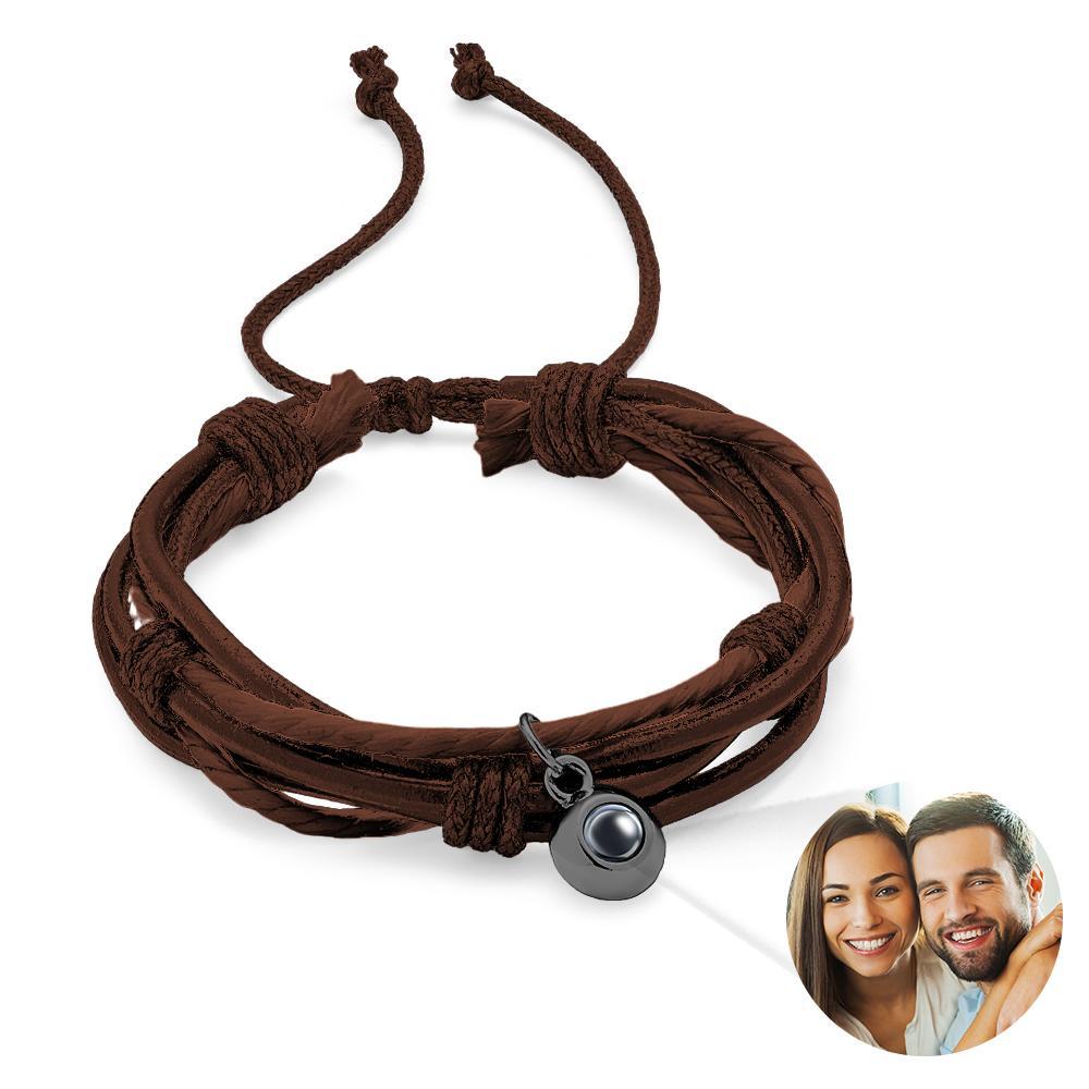 Custom Projection Bracelet Cord Braiding Gift for Him - soufeelmy