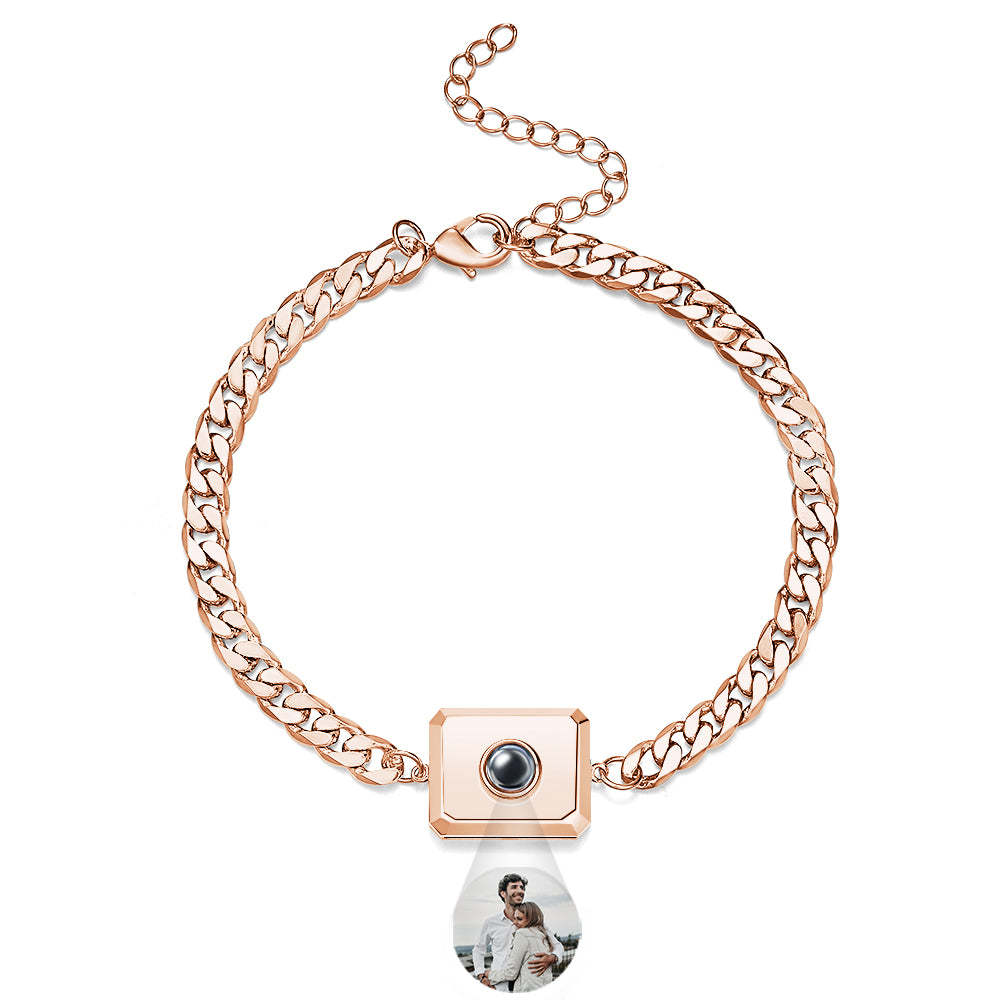 Custom Projection Bracelet Cuban Chain Simple Gift for Men - soufeelmy
