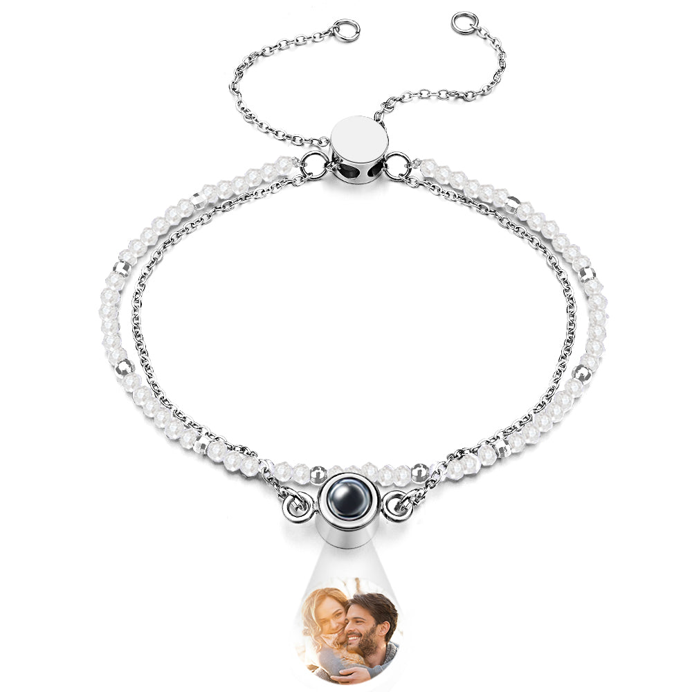 Personalized Photo Projection Crystal Double Layers Bracelet - soufeelmy