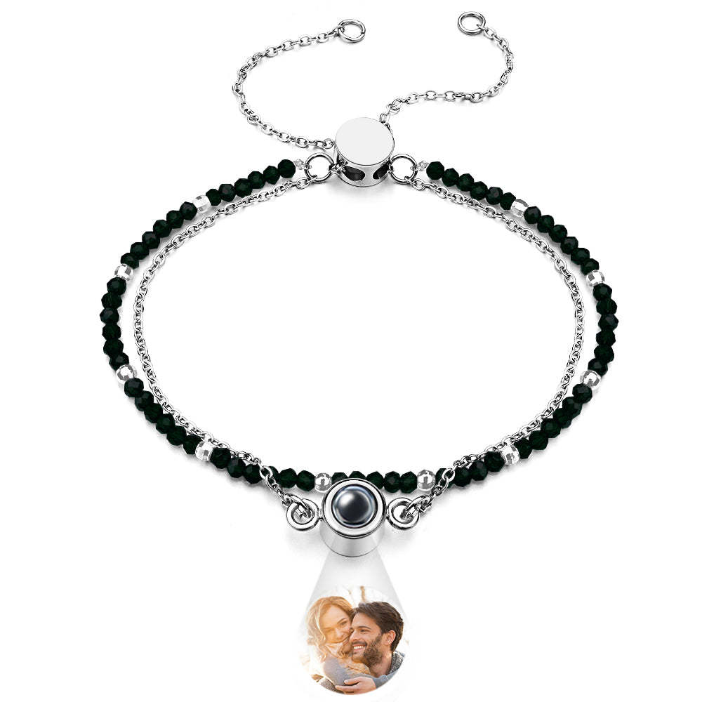 Personalized Photo Projection Crystal Double Layers Bracelet - soufeelmy