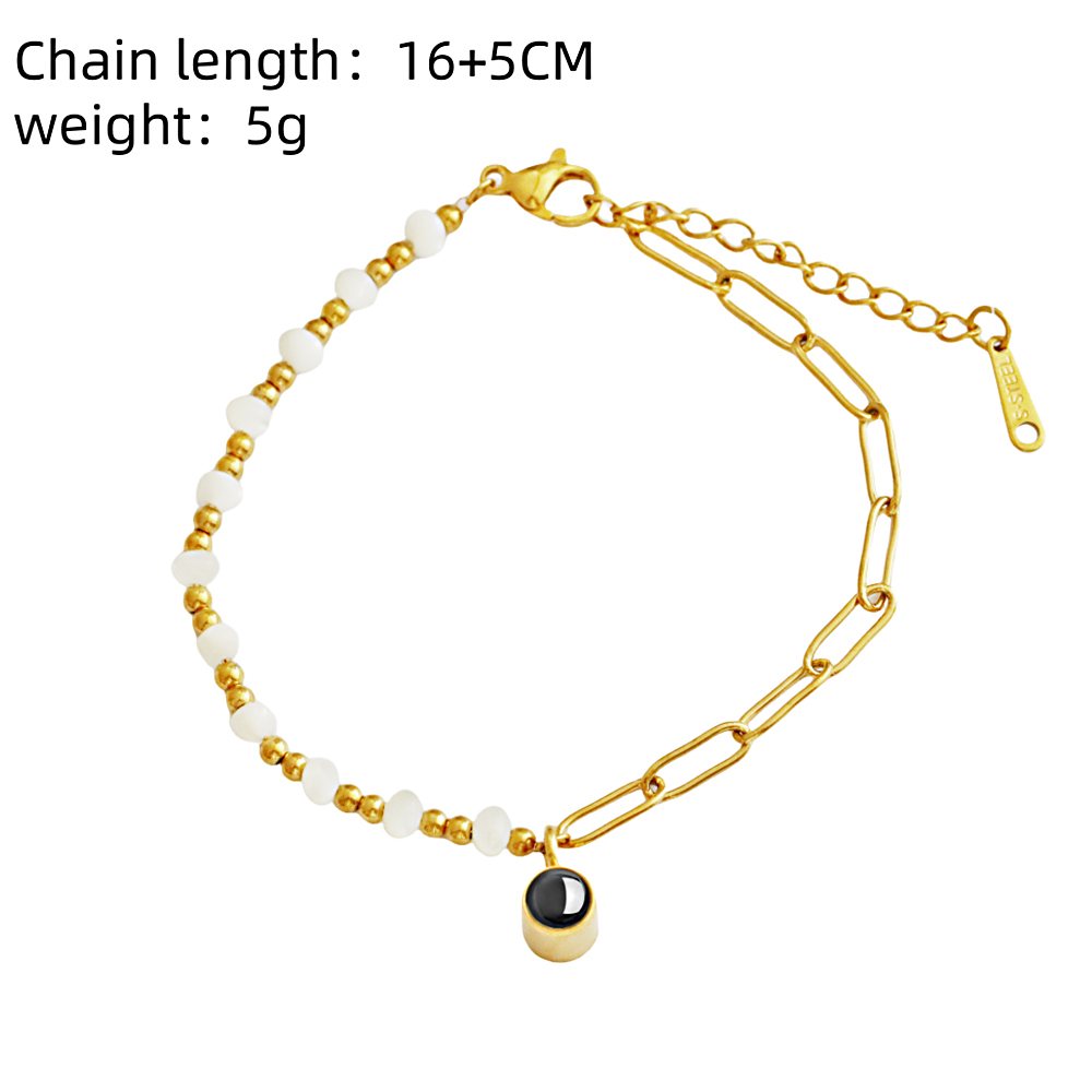 Custom Photo Projection Bracelet Vintage Luxury Circle Bracelet 18k Gold Plated Stainless Steel Pearl Bracelet Waterproof Bracelet Gift for Her - soufeelmy