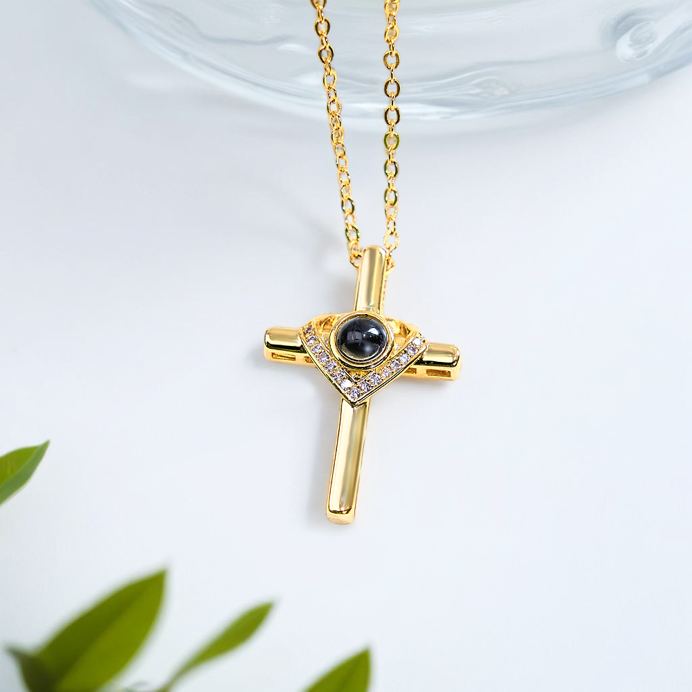 Custom Bible Verse Cross Projection Necklace - soufeelmy