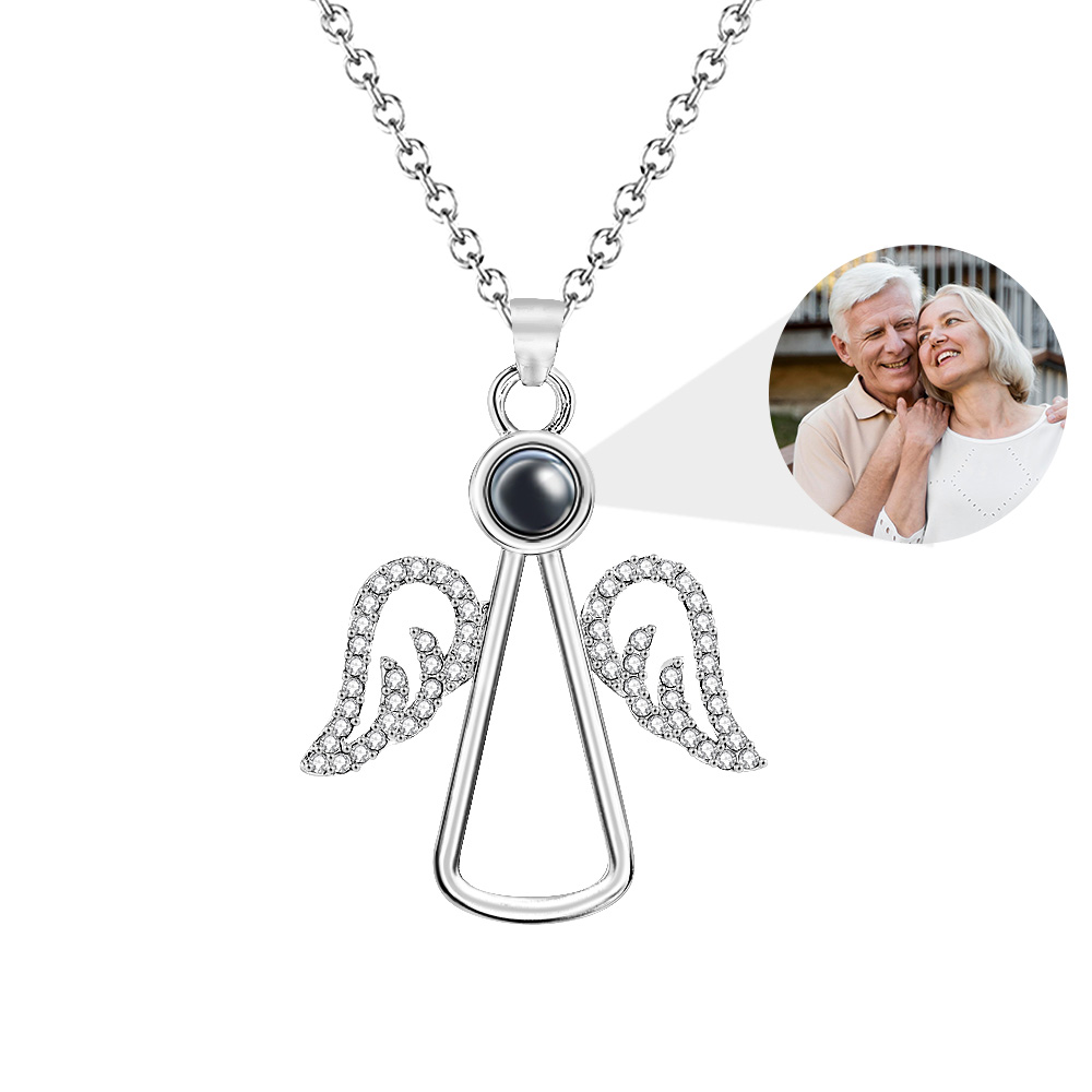 Angel Photo Necklace Personalized Projection Necklace Christmas Gifts - soufeelmy