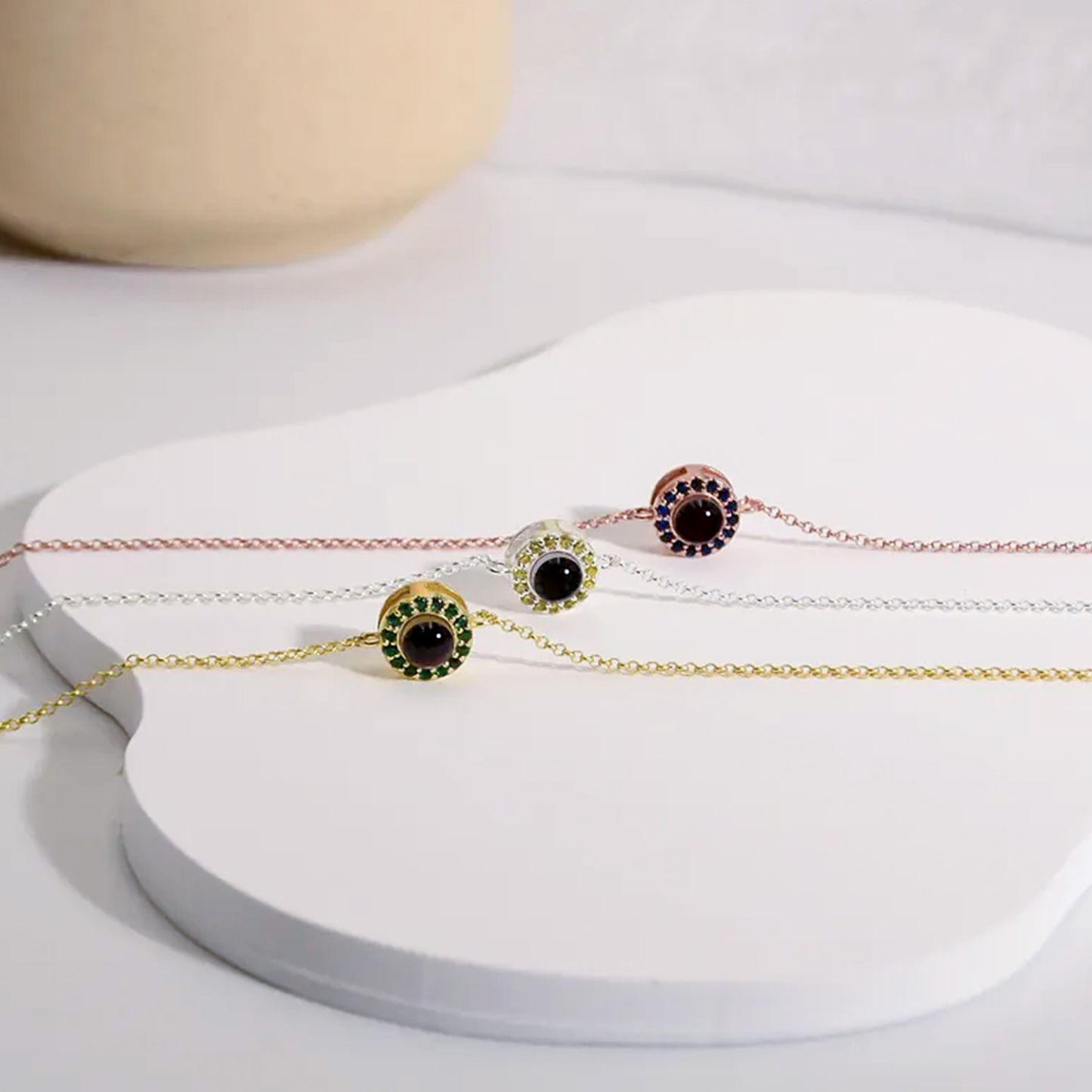 Personalized Photo Projection Bracelet with Birthstone Photo Memorial Bracelet Bubble Bracelet Picture Inside Bracelet Best Friend Gift - soufeelmy
