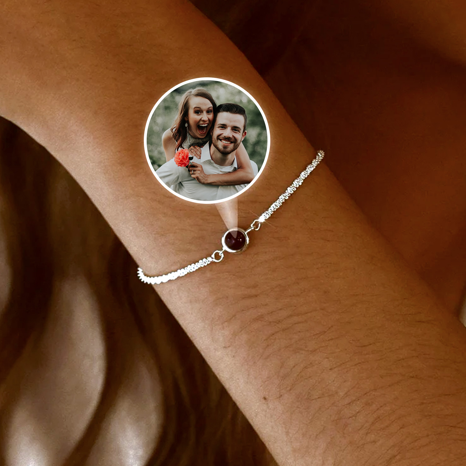 Personalized Projection Bracelet with Photo Personalized Photo Bracelet for Woman Memorial Gift - soufeelmy