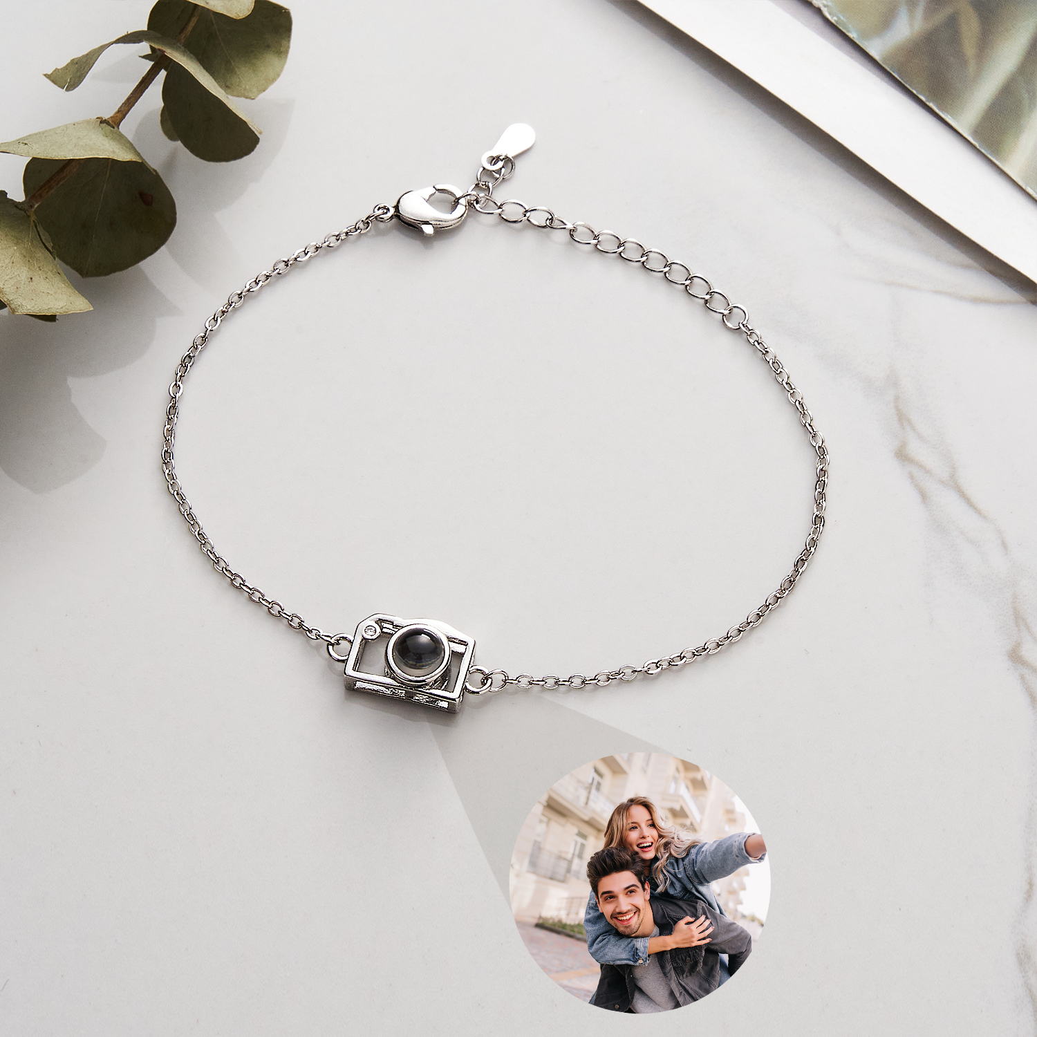 Custom Photo Bracelet Projection Creative Camera Shape Gifts Anniversary Gifts for Her - soufeelmy
