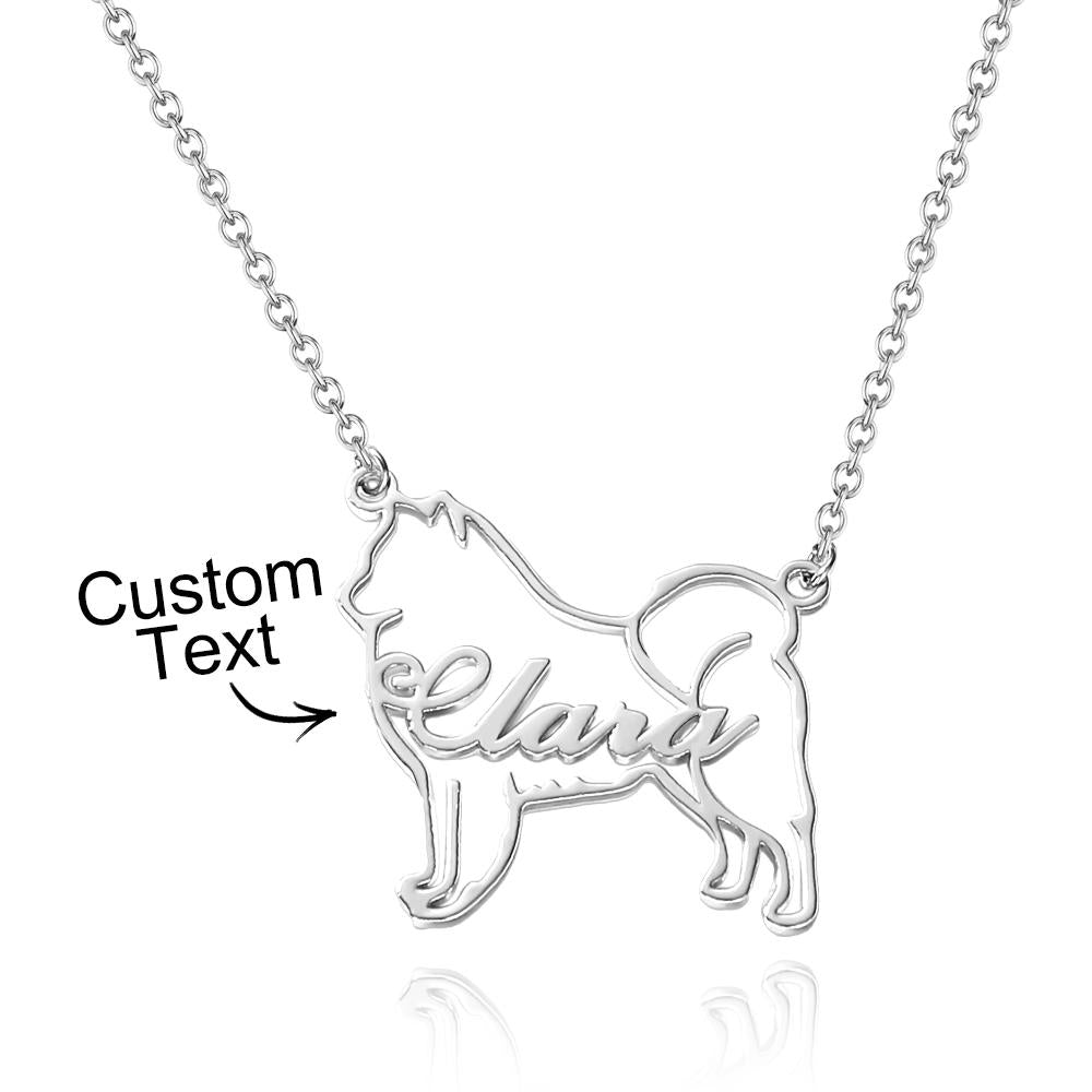 Custom Dog Contour Name Necklace Creative  Memorial Gifts For Dog Lovers - soufeelmy