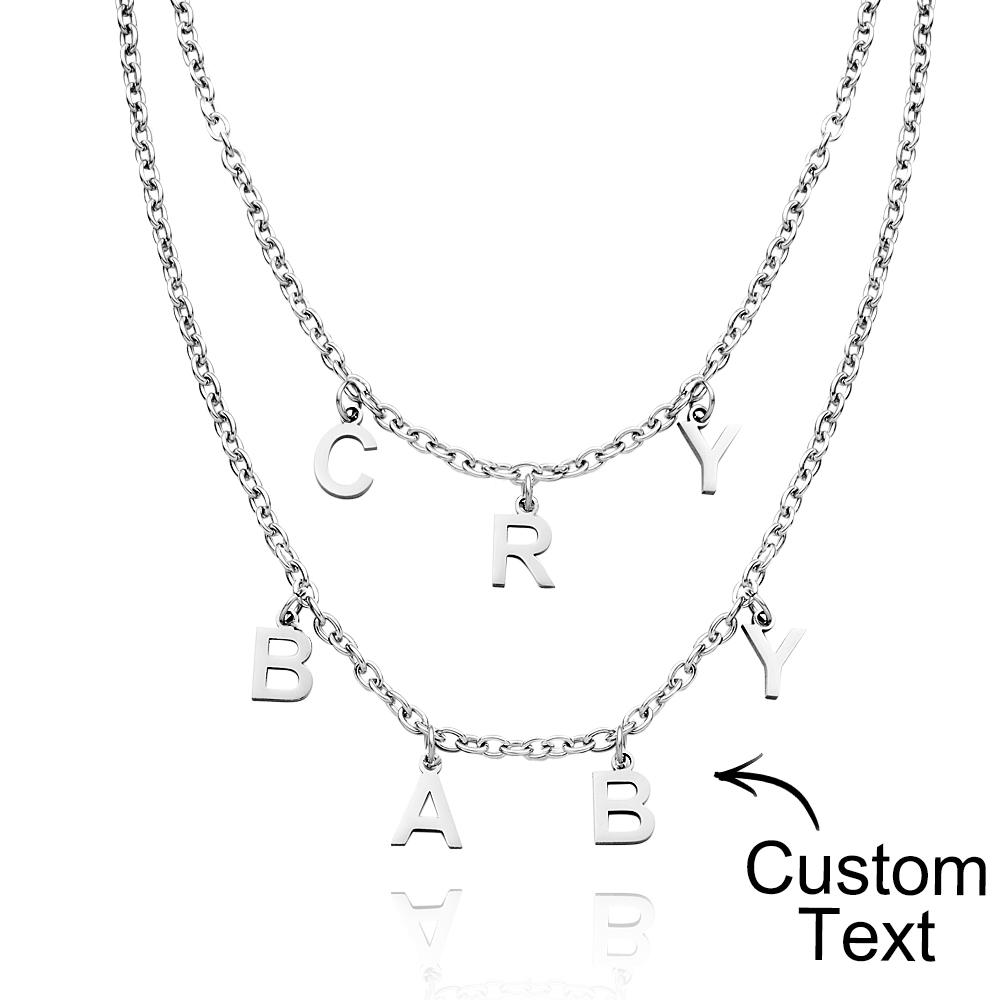 Custom Name Necklace Silver Fashion Letter Patchwork Necklaces Rave Edgy Punk Goth Jewelry - soufeelmy