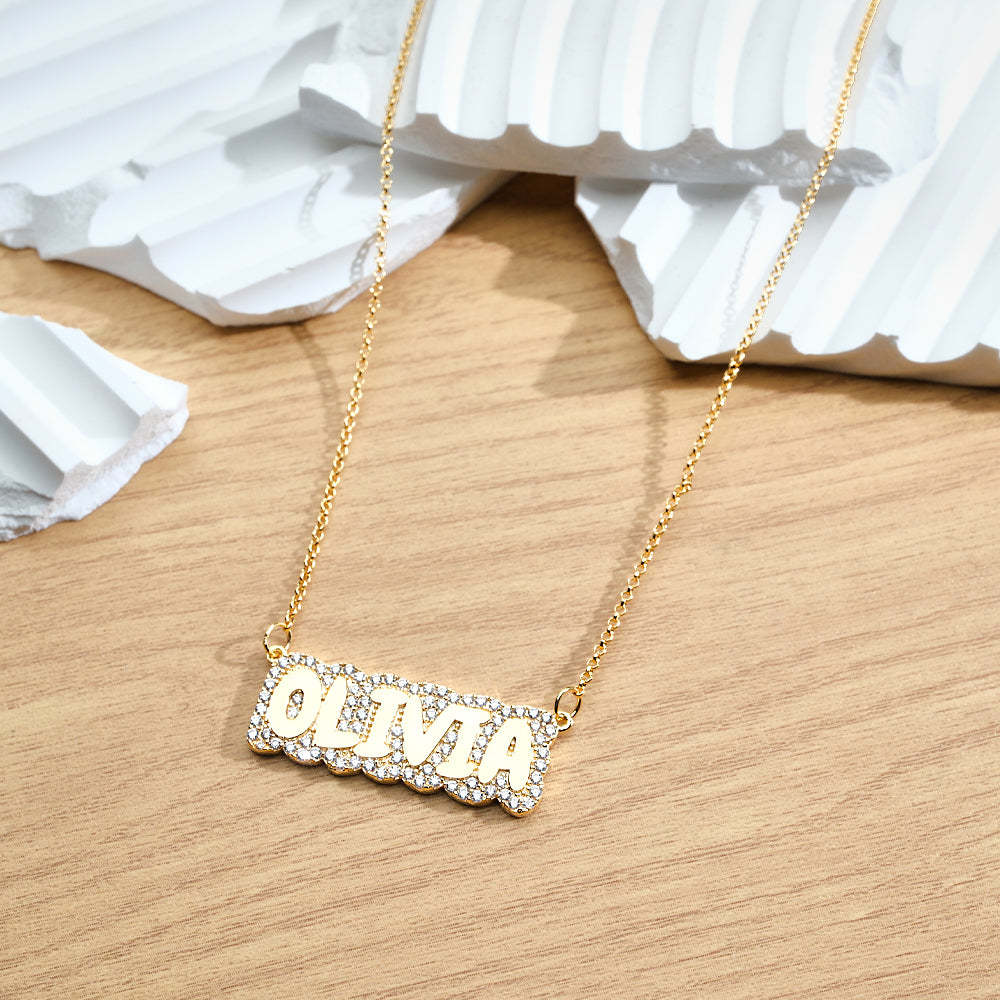 Custom Diamond Name Necklace Bubble Creative Gift - soufeelmy