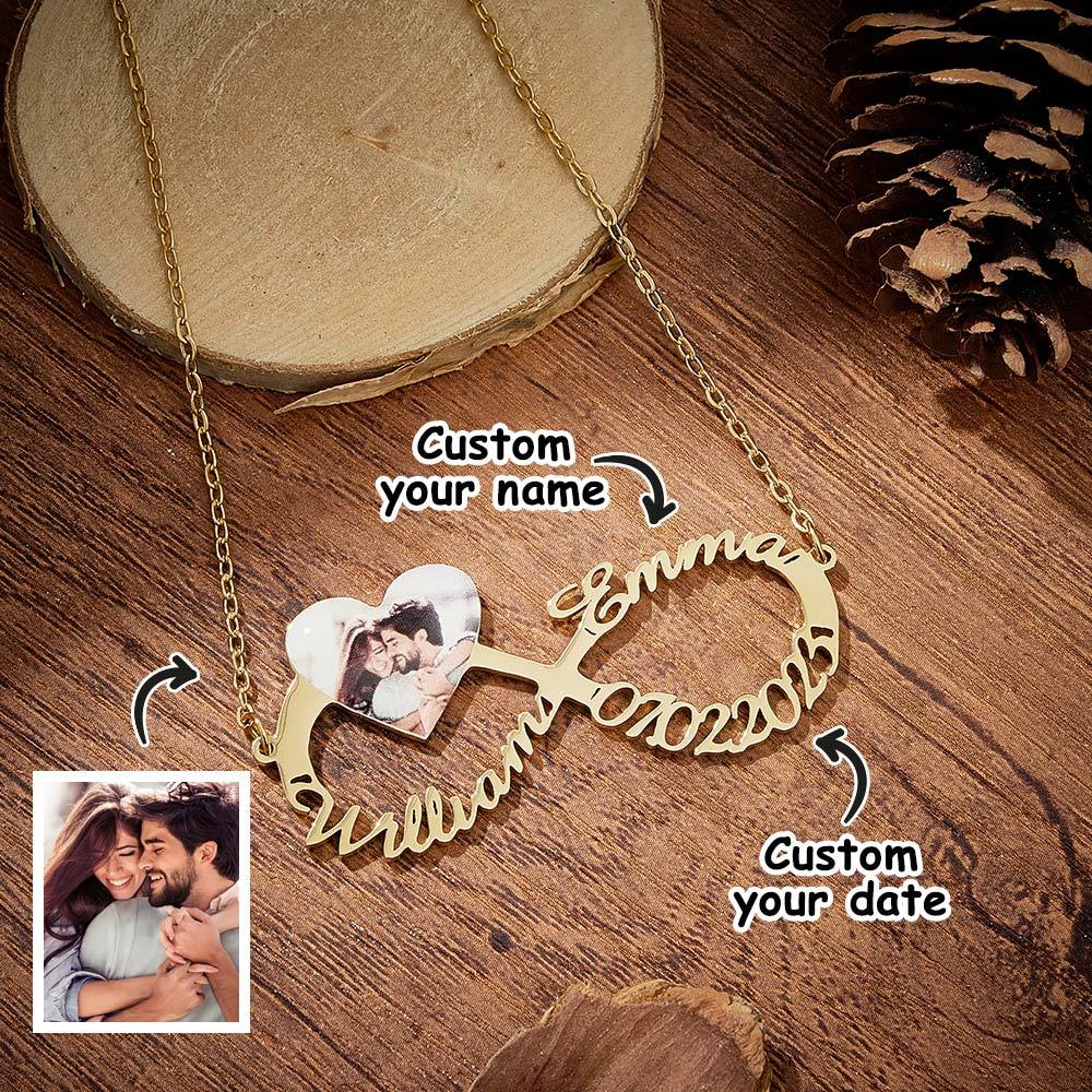 Personalized Name Necklace Custom Infinity Necklace Anniversary Wedding Gift for Her - soufeelmy