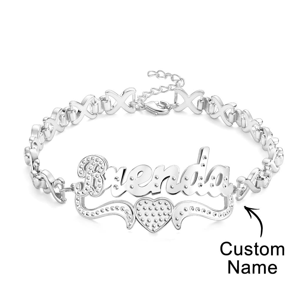 Personalized Hip Hop Name Bracelet Vintage Chain Bracelet Jewelry Gifts For Men - soufeelmy