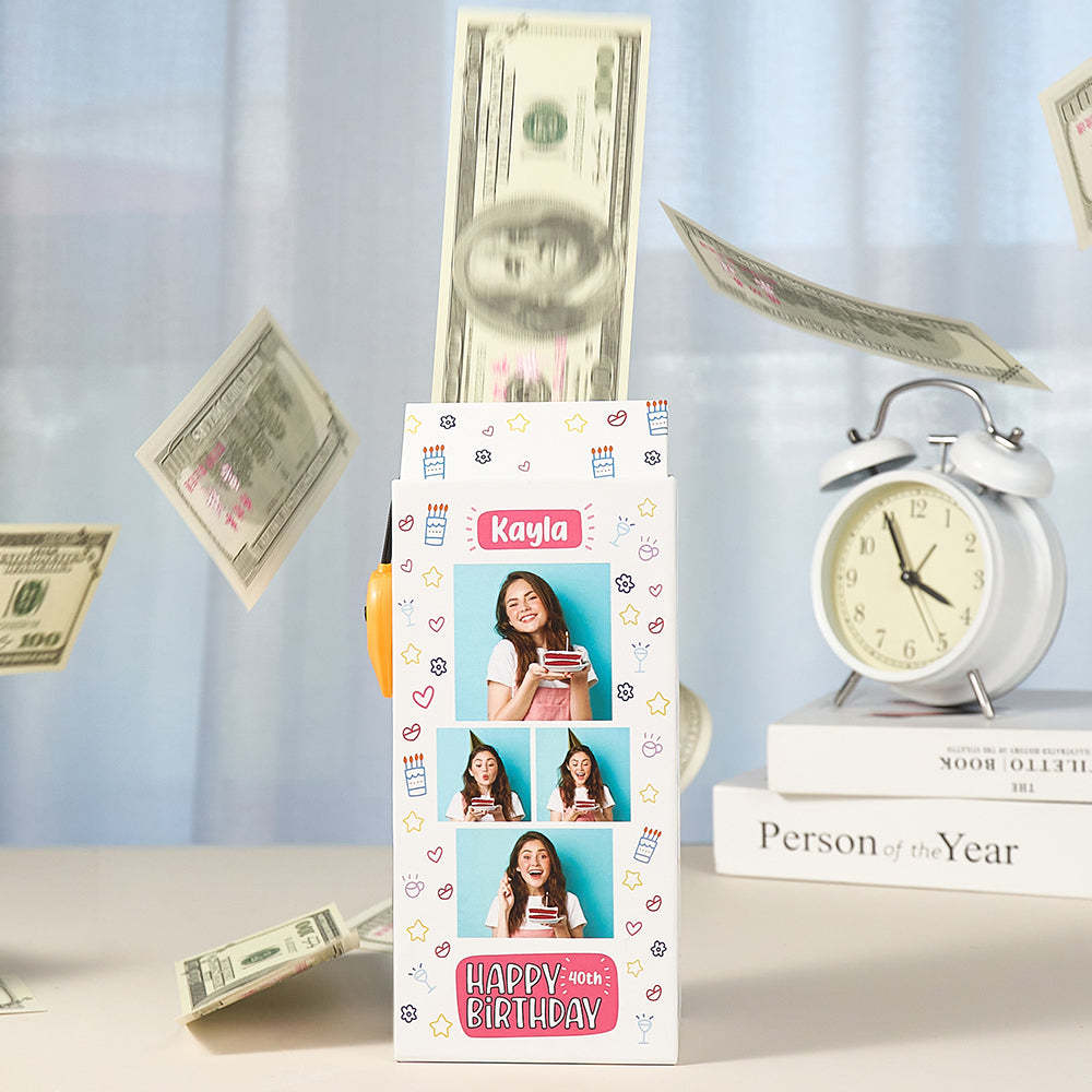 Personalized Birthday Money Box Surprise Pop Up Cash Box Unique Gift for Birthday - soufeelmy